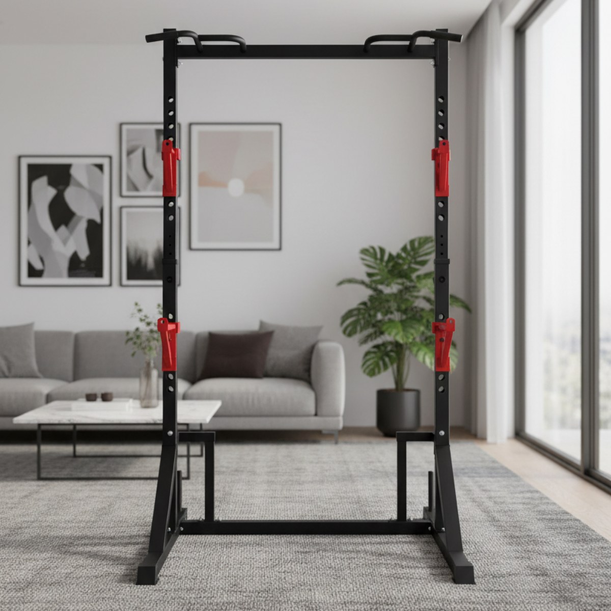 Home Gym Gym Equipment - Adjustable Power Rack with Pull Up