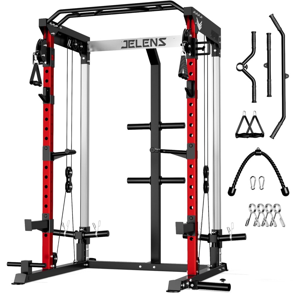 Home Gym All In One - 2000LBS Multi-Function Power Rack with Dual