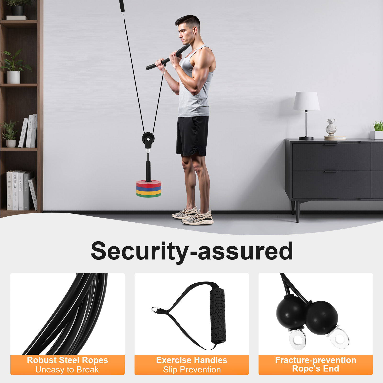 Home Gym Cable Pulley System - 120kg Cable Pull Fitness System, Gym