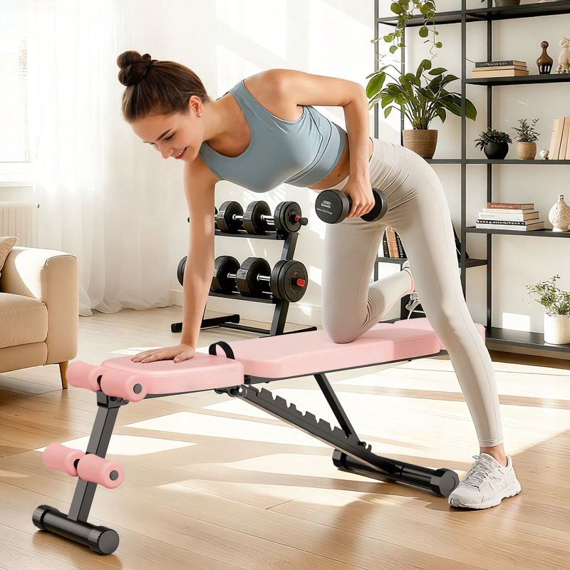 Home Gym Foldable - 9 Position Adjustable Weight Bench Foldable
