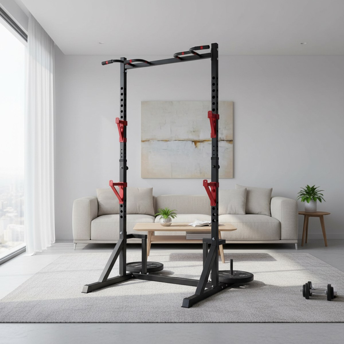 Adjustable Power Rack with Pul - đánh giá và giá Home Gym Gym Equipment