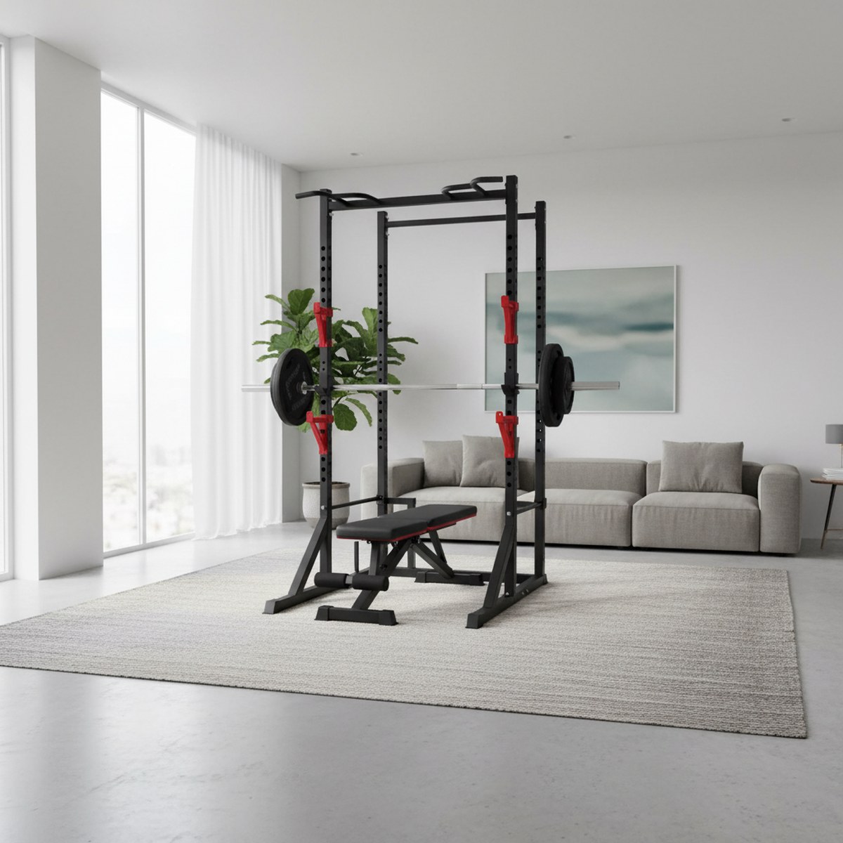 Adjustable Power Rack with Pul - đánh giá và giá Home Gym Gym Equipment