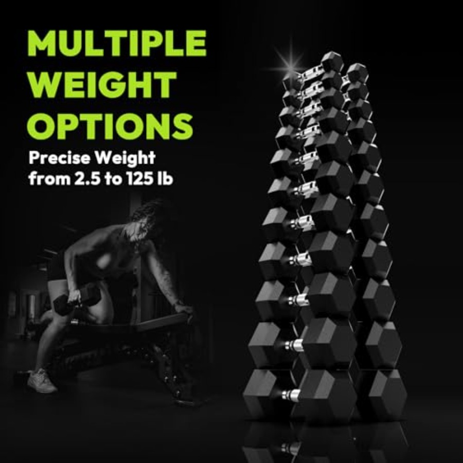 Hex Dumbbell 45-480 lb Set Rub - đánh giá và giá Hex Dumbbell Set