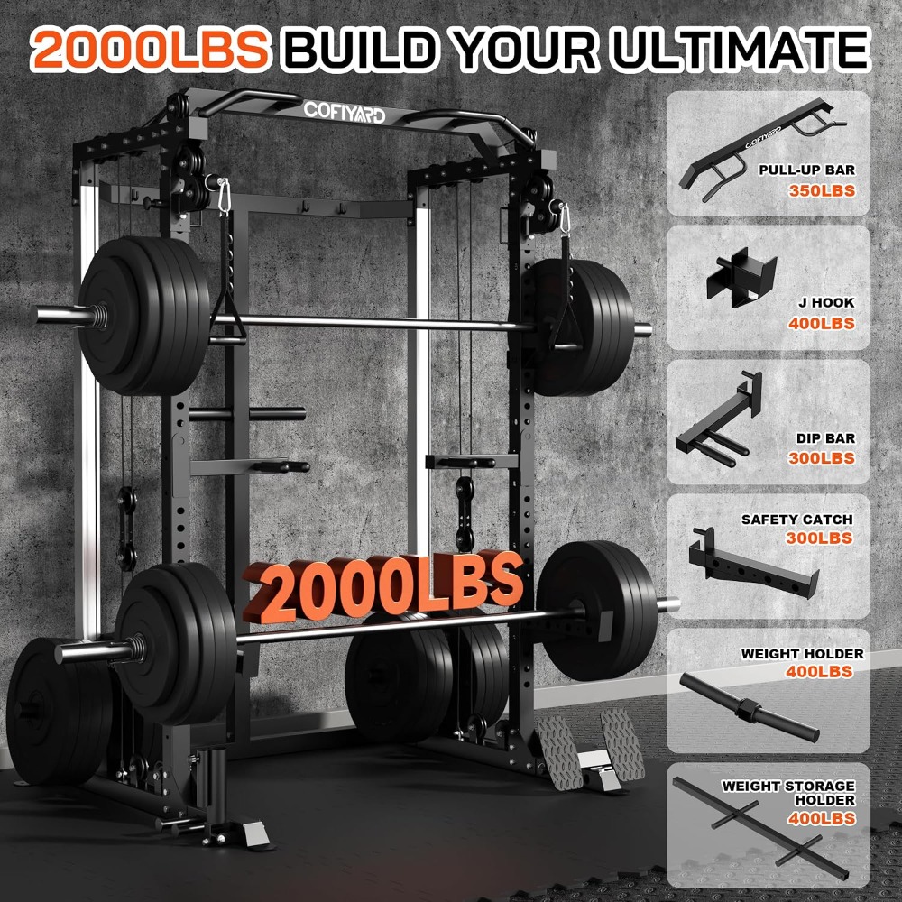 Multi Function Squat Power Cag - đánh giá và giá Home Gym Cable Pulley System