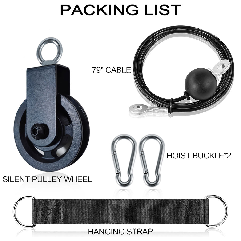 360° Silent Pulley Wheel with  - đánh giá và giá Home Gym Cable Pulley System