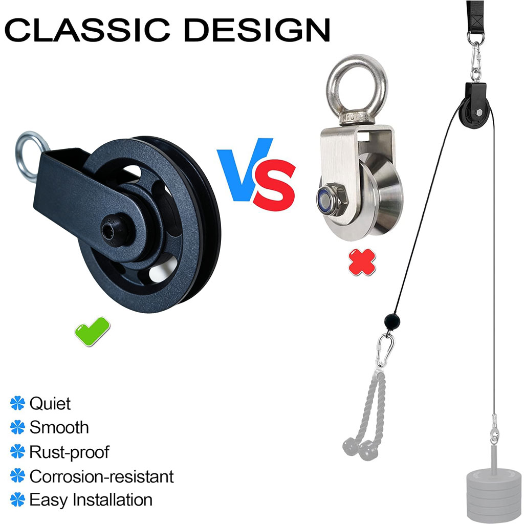 360° Silent Pulley Wheel with  - đánh giá và giá Home Gym Cable Pulley System