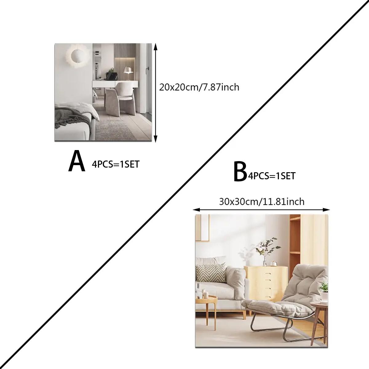 4Pcs Acrylic Mirror Wall Stick - đánh giá và giá Home Gym Installation