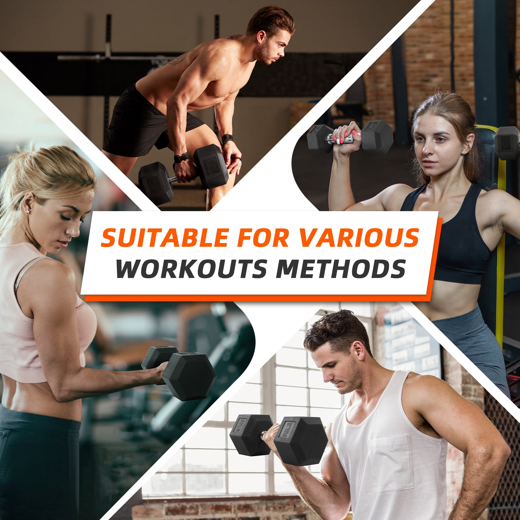 Rubber Coated Hex Dumbbell 10  - đánh giá và giá Home Gym Hyrox