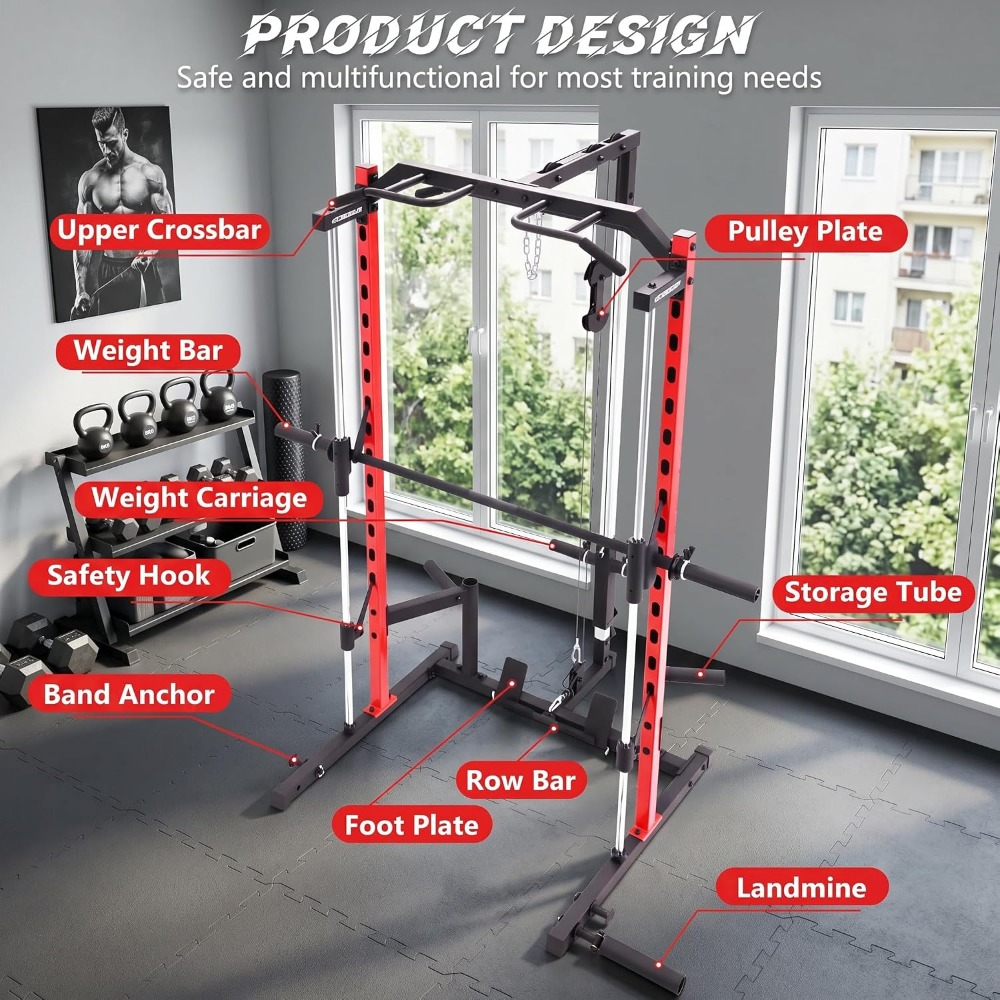 All-in-One Smith Machine Power - đánh giá và giá Home Gym Lat Pulldown