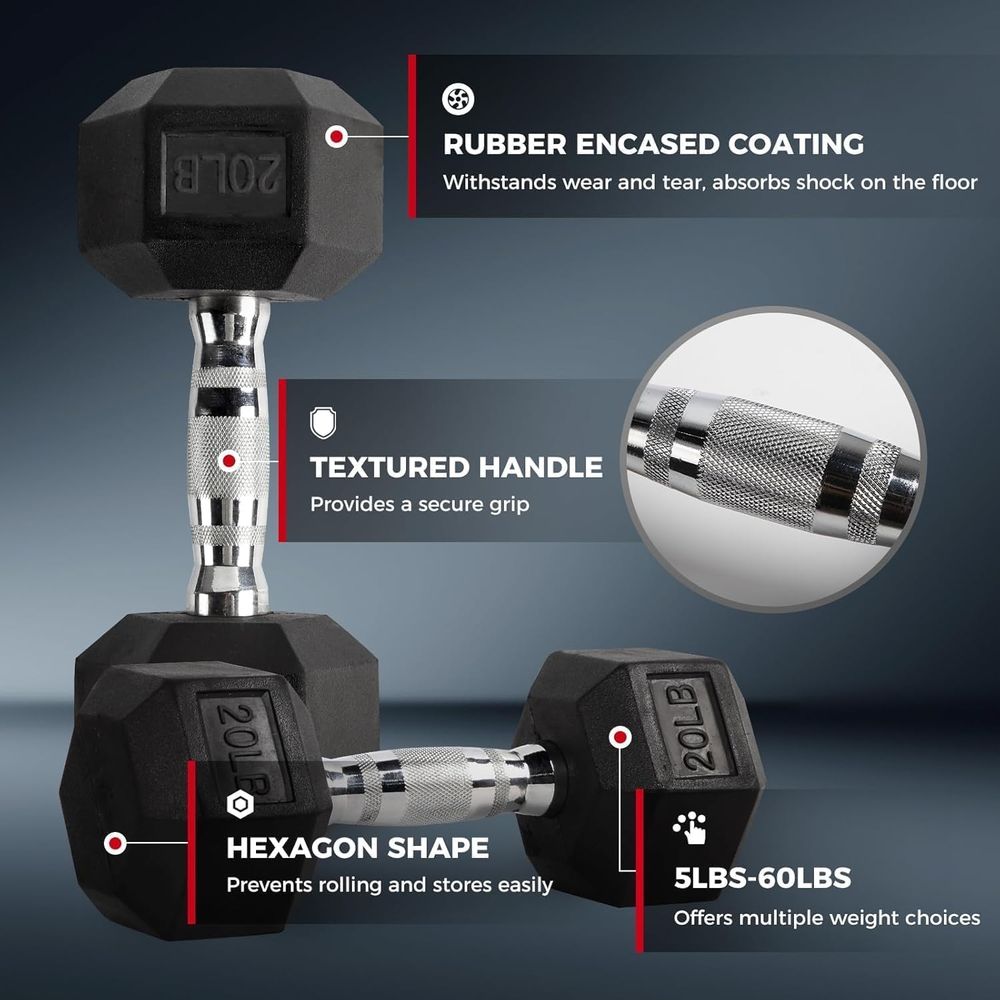 Hex Dumbbells Set with Rack, 5 - đánh giá và giá Hex Dumbbell Set