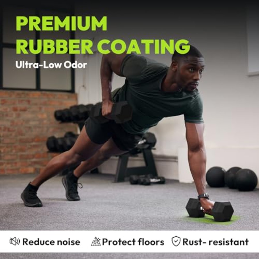 Rubber Coated Hex Dumbbell Set - đánh giá và giá Hex Dumbbell Set