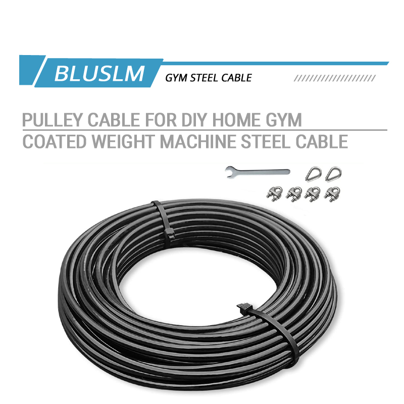 5mm TPU Coated Steel Replaceme - đánh giá và giá Home Gym Cable Pulley System