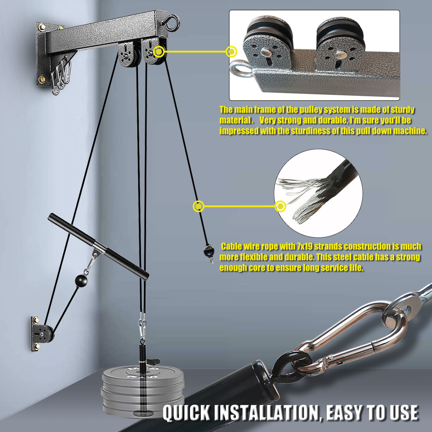 Fitness Wall Mounted Pulley Sy - đánh giá và giá Home Gym Cable Pulley System