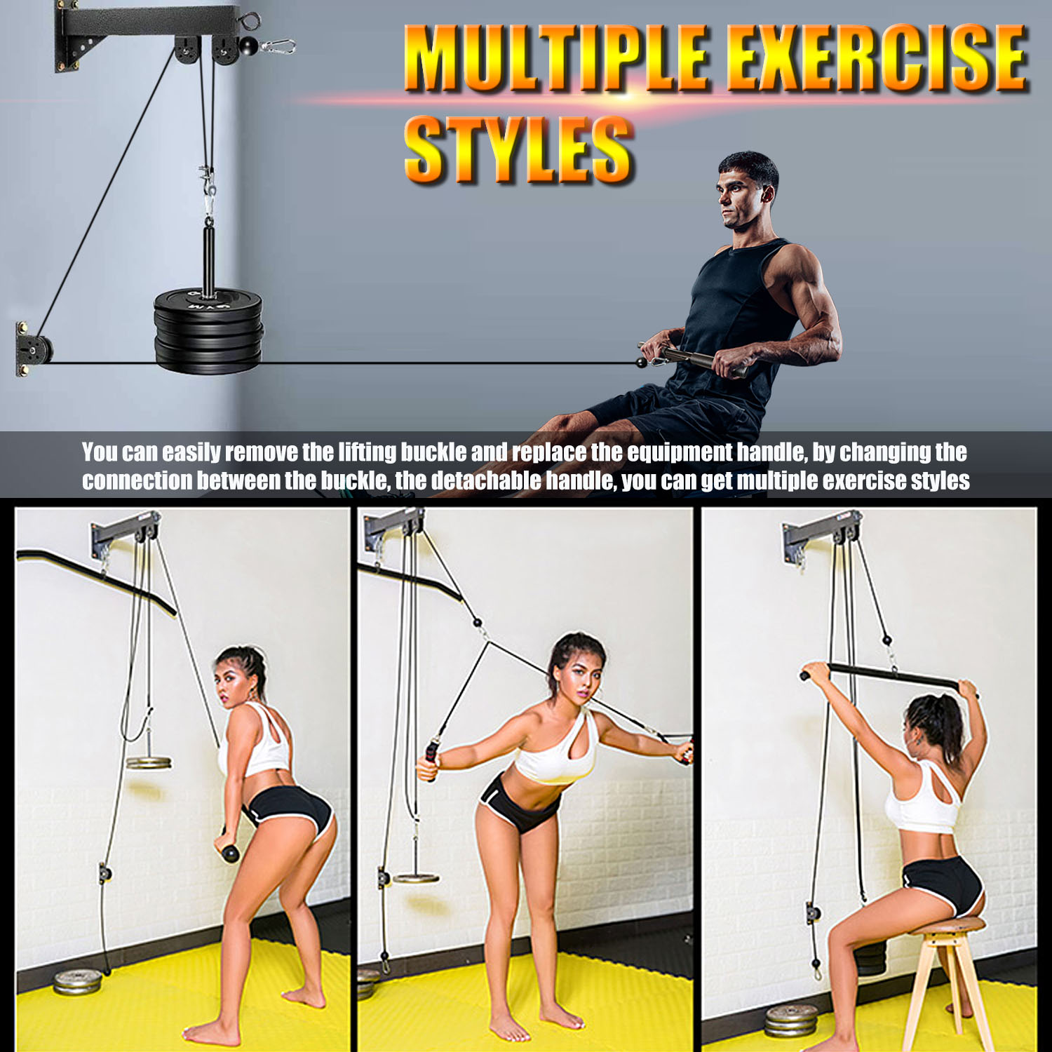 Fitness Wall Mounted Pulley Sy - đánh giá và giá Home Gym Cable Pulley System